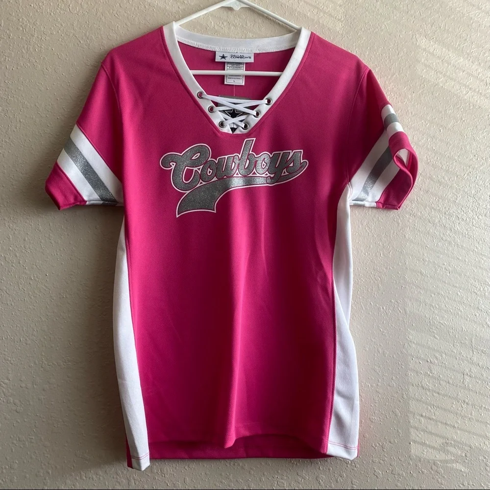 Pink Dallas Cowboys NFL authentic apparel jersey size large - Picture 1 of 1